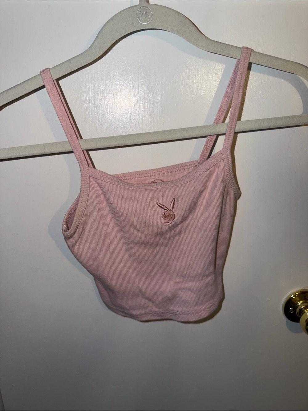 PLAYBOY Light Pink Ribbed Crop Tank - Picture 4 of 6